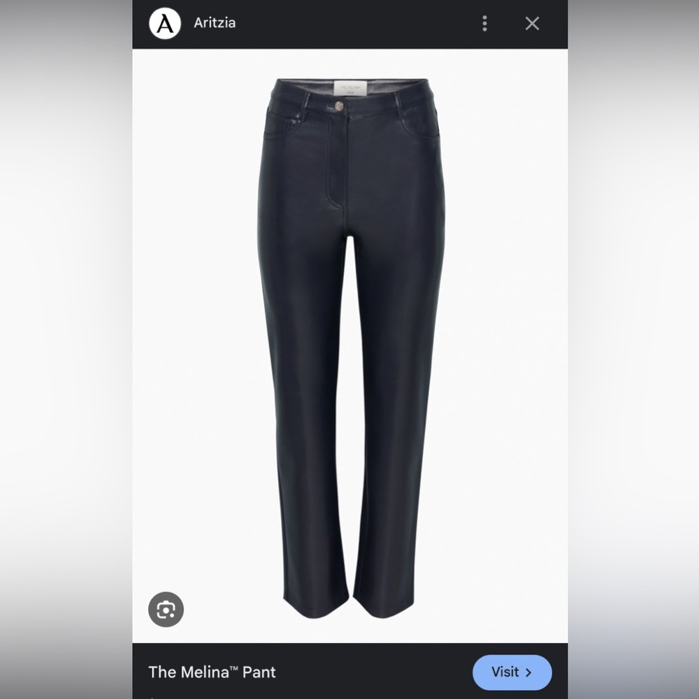 Aritzia Black Melina Leather Pants